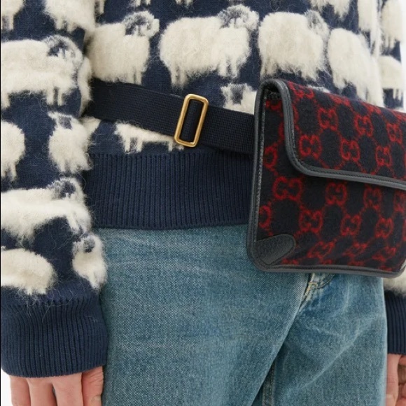 gucci wool fanny pack